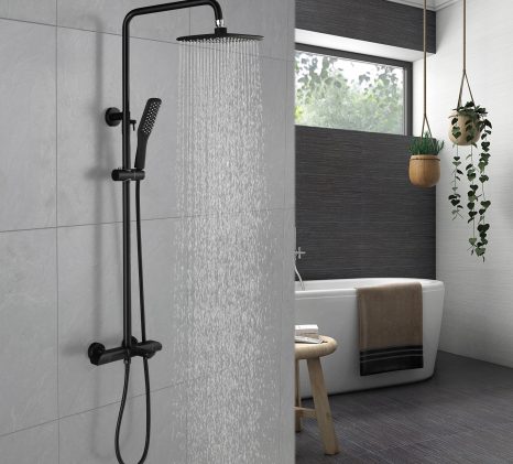 3-Way-Thermostatic-Exposed-Install-Rain-Shower-Head-Black-with-high-pressure-Handle